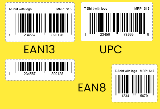 EAN13, UPC, EAN8 barcode generator