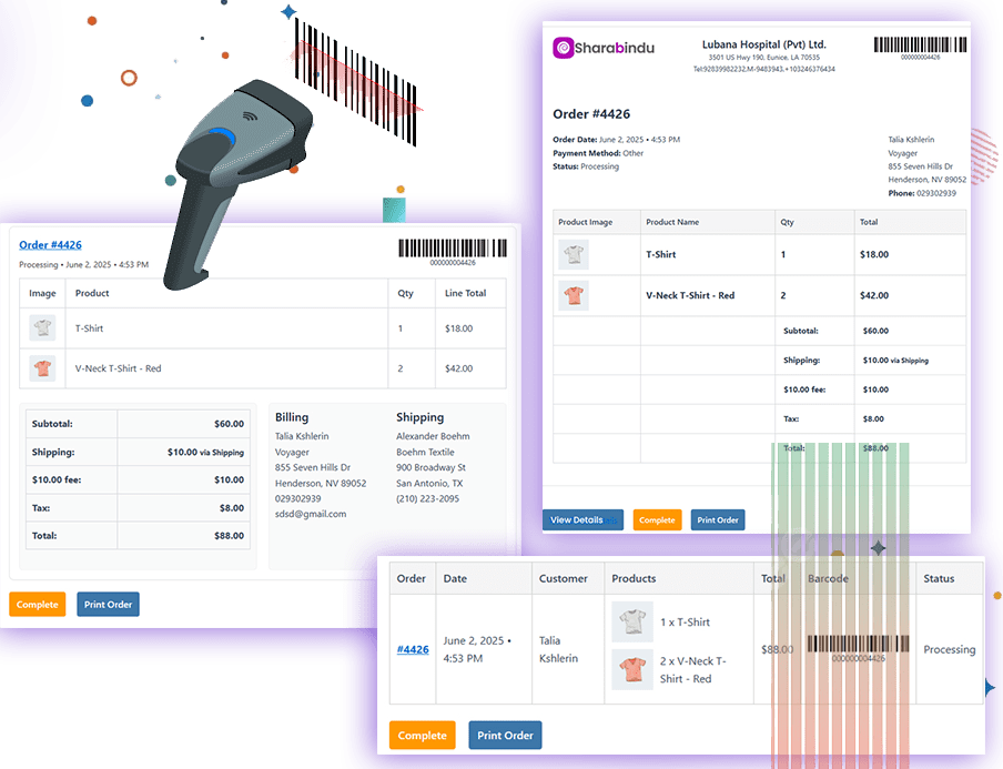 Scan and Search Orders