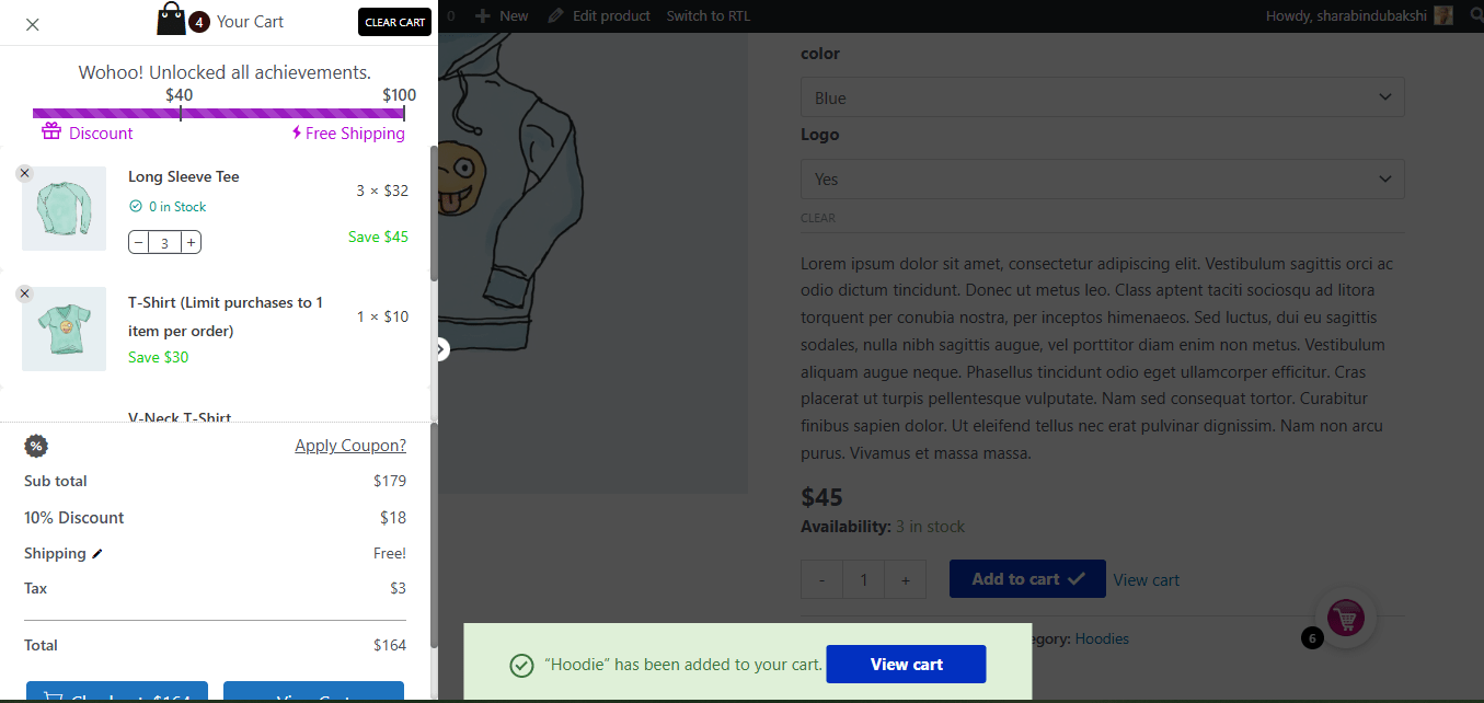 Single page ajax cart Single page ajax cart