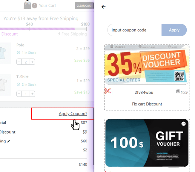 WooCommerce Coupon Apply WooCommerce Coupon Apply