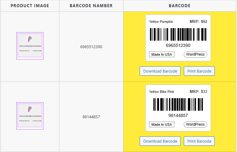 Download all barcode from one page