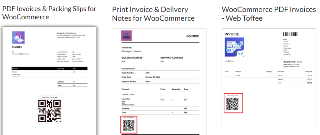 QR code on WooCommerce PDF Invoice