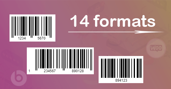 14 format of WooCommrce barcode generator