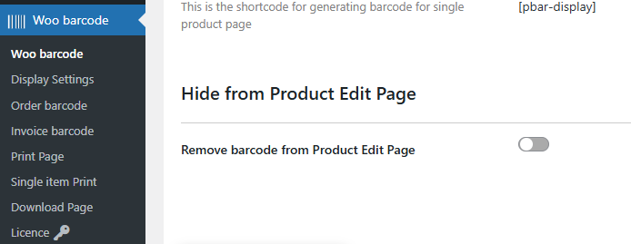 hide barcode from product edit page