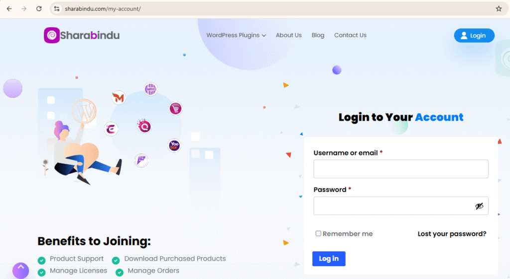 Secure Payment – Stripe & Paddle | Sharabindu My account page