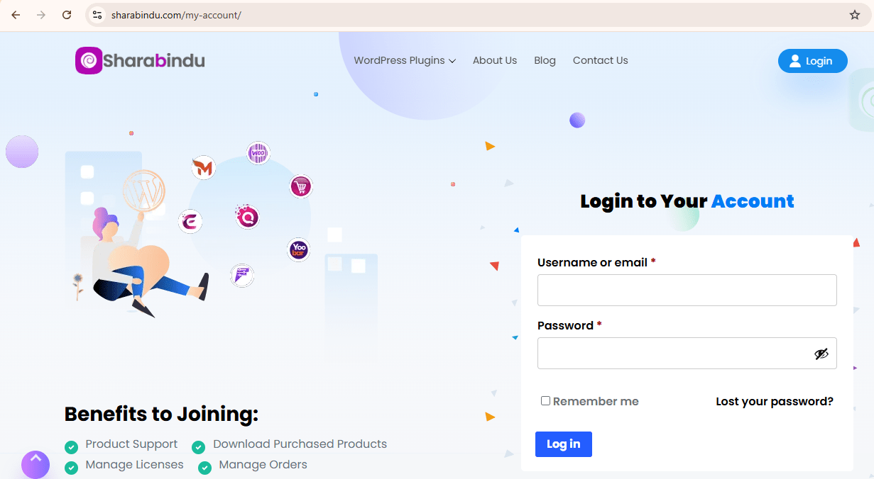 My account page