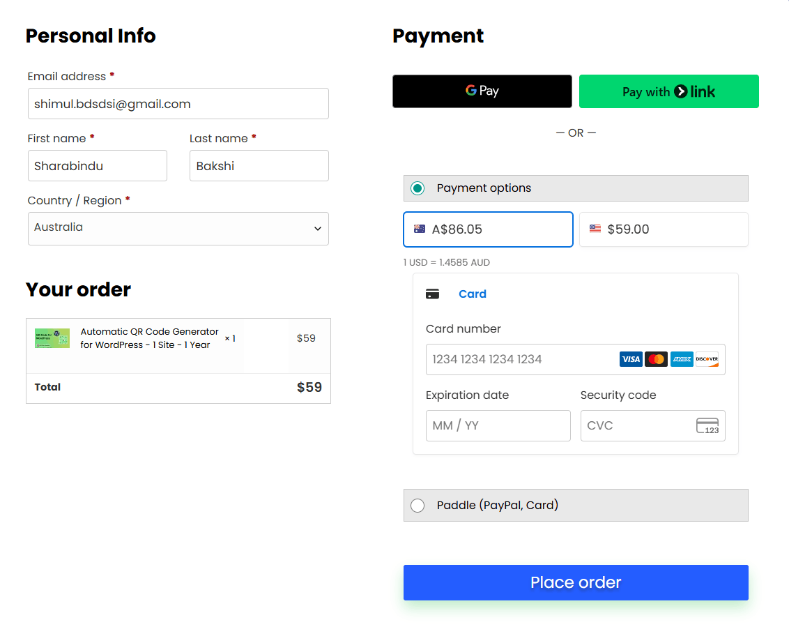 Pay In Local Currency Stripe Payment